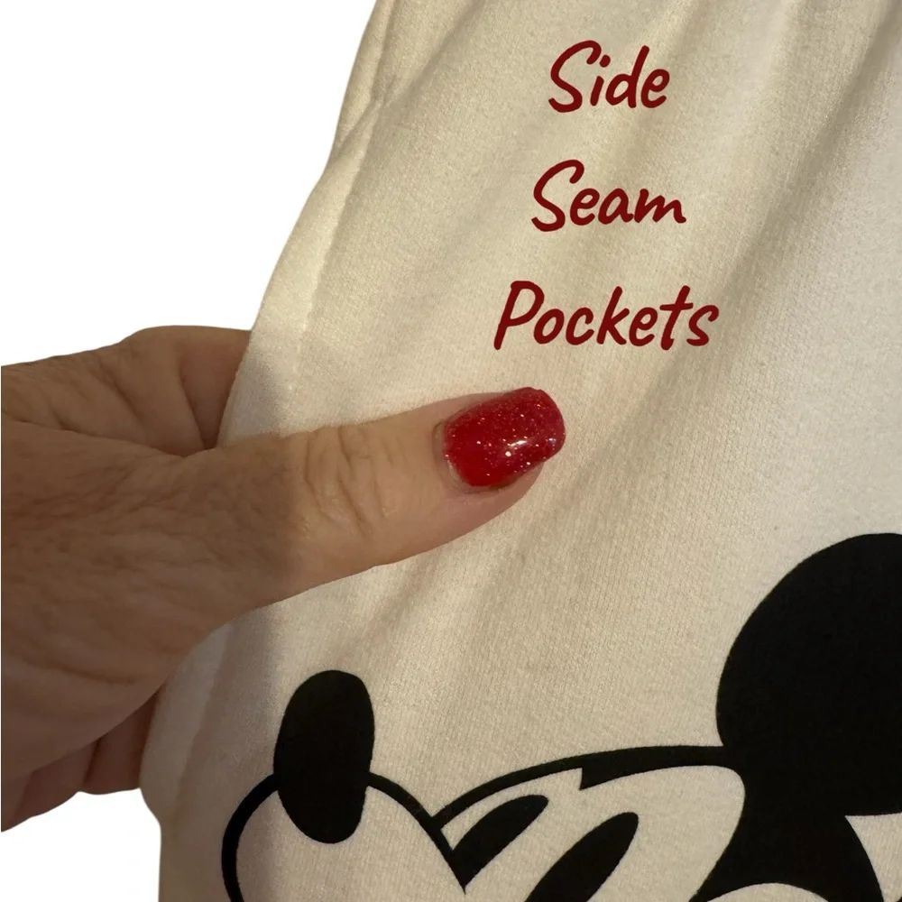 NWT Disney Mickey Mouse Design Women's Winter White Jogger   SMALL  #4 - Picture 6 of 12
